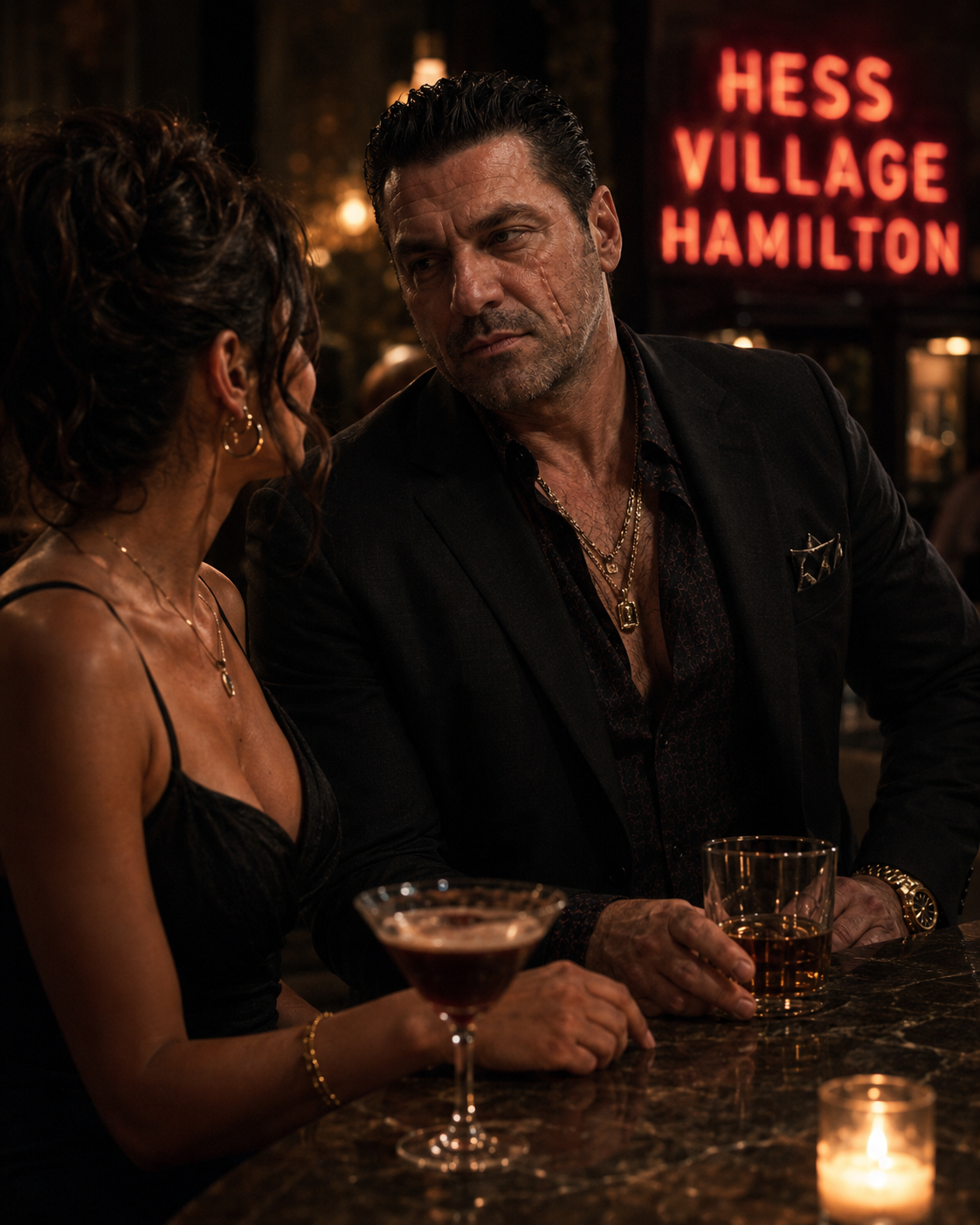 Antonio Tony Iavarone in a bar conversation scene
