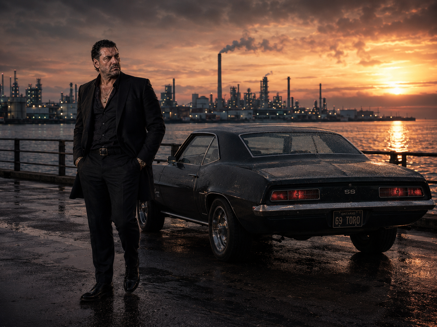 Antonio Tony Iavarone with Camaro and Hamilton skyline