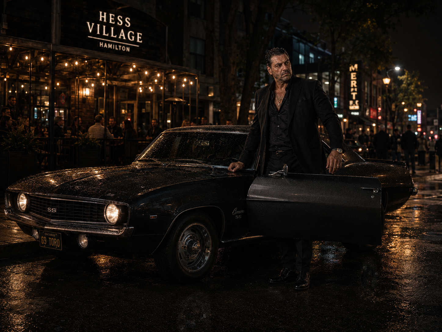 Antonio Tony Iavarone with a 1969 Camaro in Hess Village Hamilton