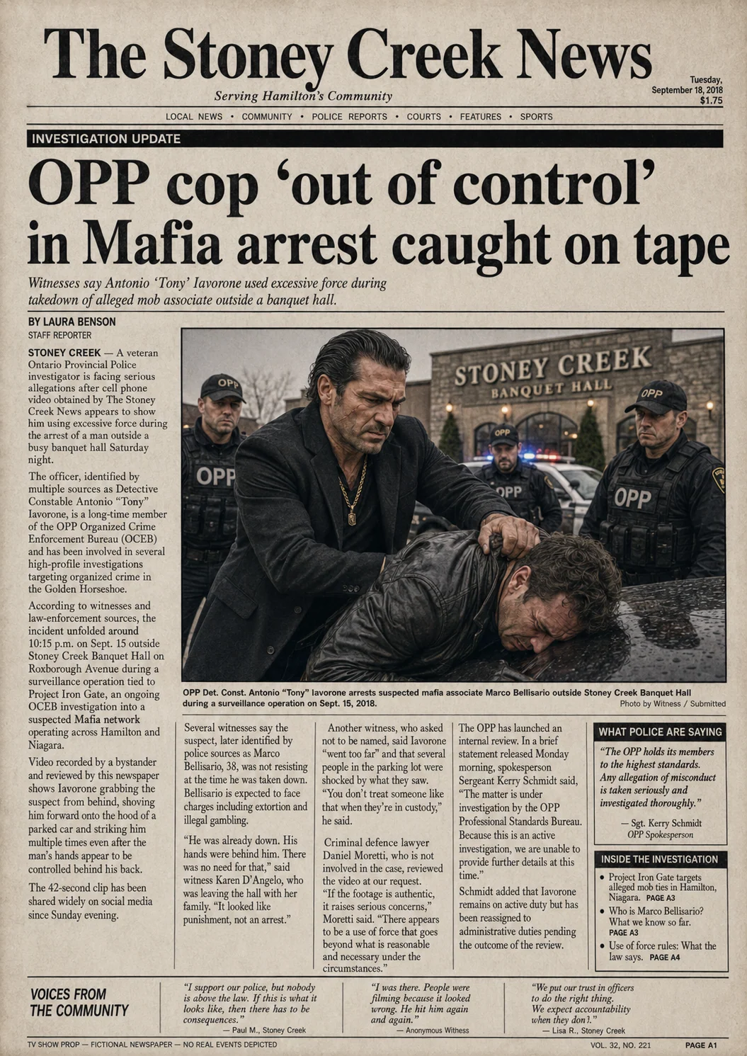 Tony Iavarone newspaper stoney creek news 1